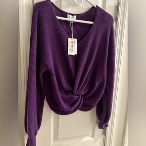 Lucy Paris Purple V-Neck Sweater